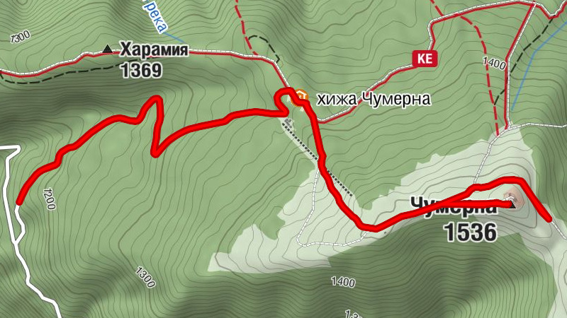 Мийковци - хижа Чумерна - Чумерна