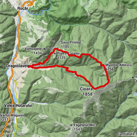 Dragoslavele - Cioara - Muntele Albescu - Șaua Prislop