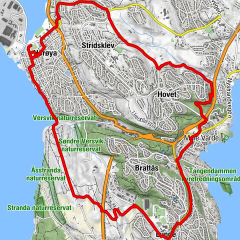 Porsgrunn - Bøkkerkåsa - Øvre Lunde - Herøya