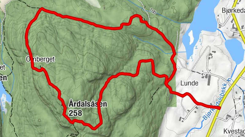Porsgrunn - Lunde - Årdalsåsen
