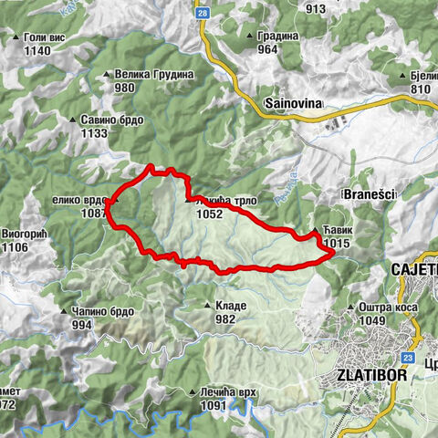 Ћавик - Дебело брдо - Велико врдо - Бранешци