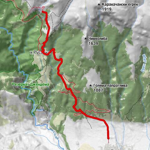 Тъжа - х.Русалка - Бабско пръскало