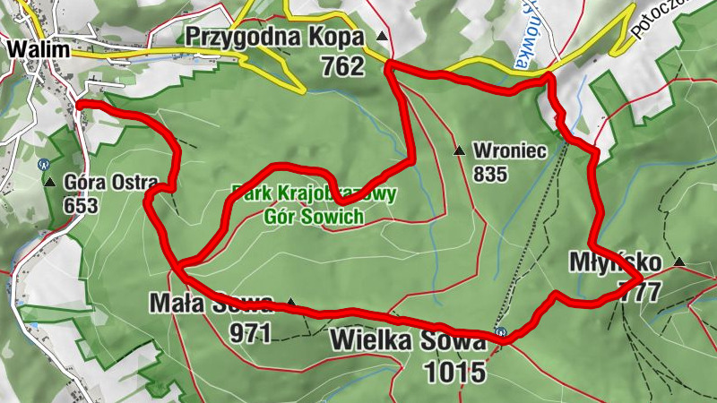 Walim - Mała Sowa - Kaplica na Wielkiej Sowie - Wielka Sowa