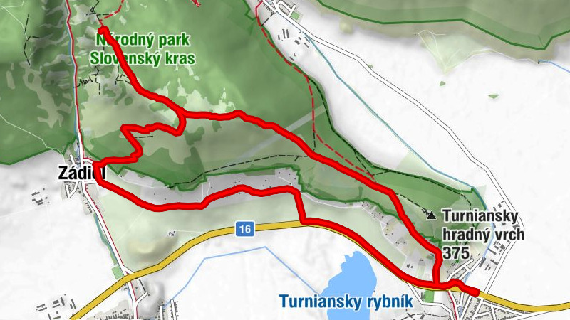 Turňa nad Bodvou - Hradná stráň - Priepasť na kóte - Zádiel