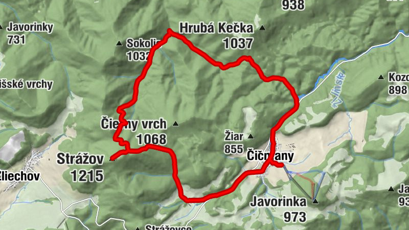 Čičmany - Javorina - Kaplnka Panny Márie - Strážov