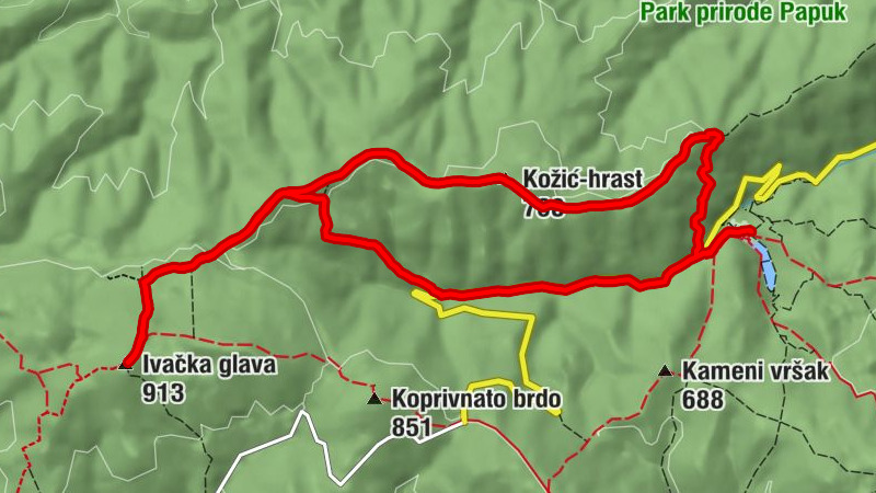 Planinarski dom Jankovac - Skakavac - Kožić-hrast - Ivačka glava
