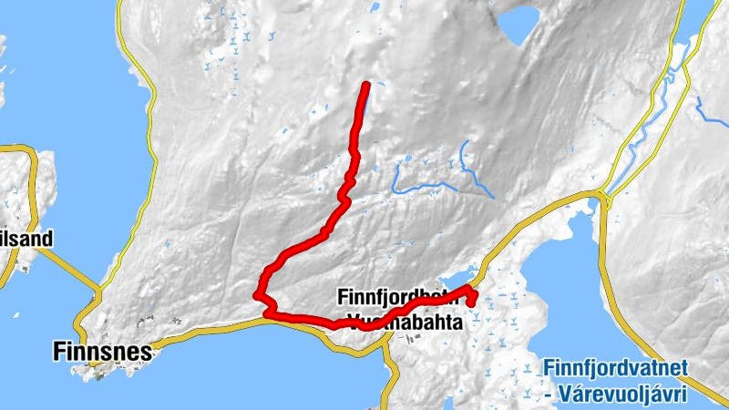 Senja - Finnfjordbotn - Vuotnabahta - Kleiva - Stormyra