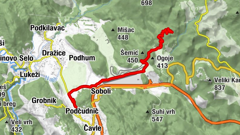 Podčudnič - Zastenice - Soboli