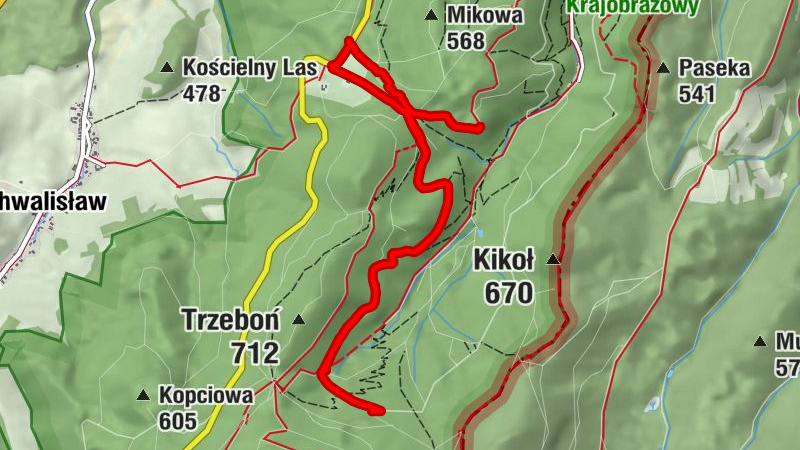 Złoty Stok - Dębowe Zbocze - Biała Góra