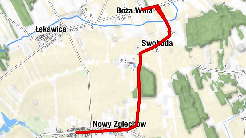 Boża Wola - Swoboda - Nowy Zglechów - Zglechów