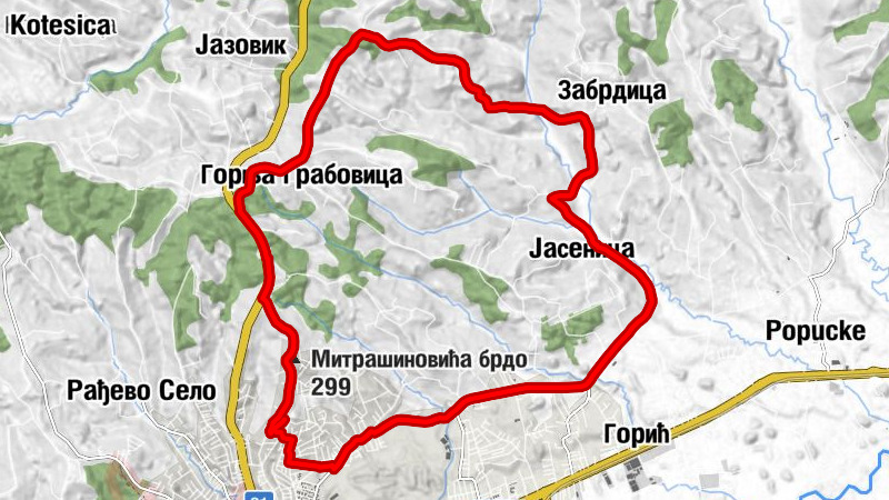 Ваљево - Јасеница - Митрашиновића брдо