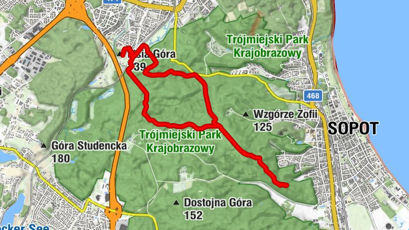 Lisia Góra - Wielka Gwiazda - Sopot - Glinna Góra