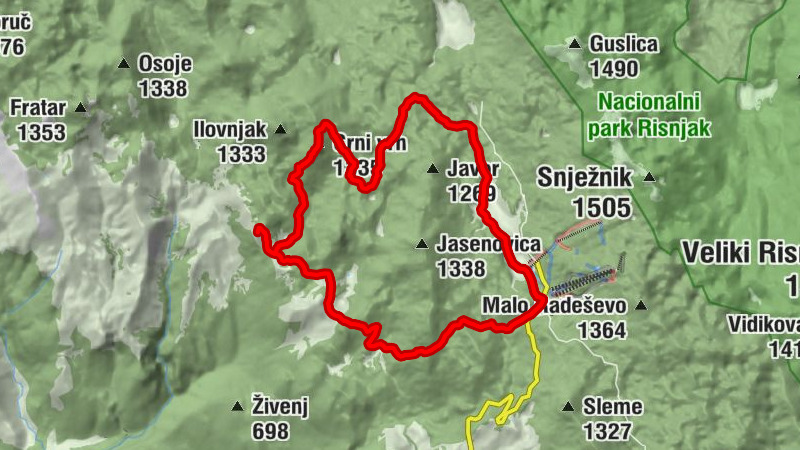 Primorsko-goranska županija - Nebesa - Crni vrh - Mali Pribeniš