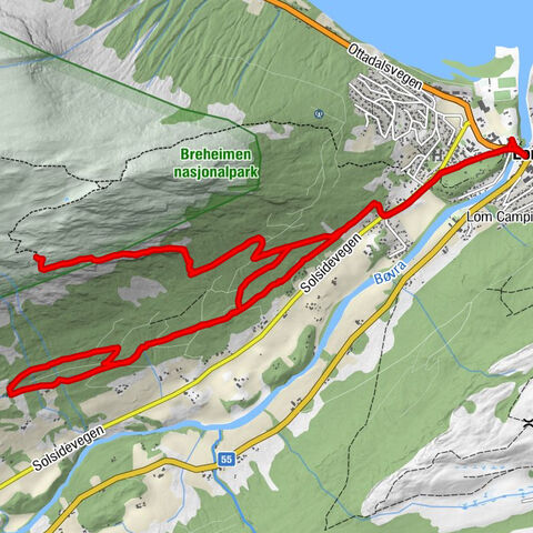 Lom - Prestfossen - Andvordstrædet - Marsteinhåmårn
