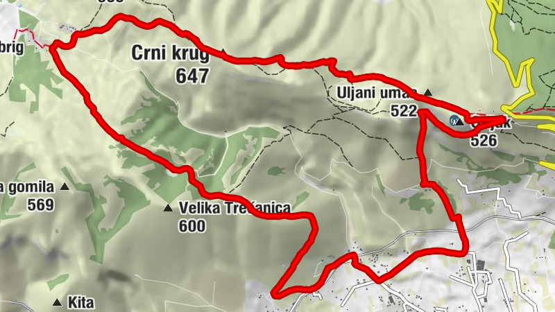 Trečanica - Orljak - Crni krug - Debela gl.