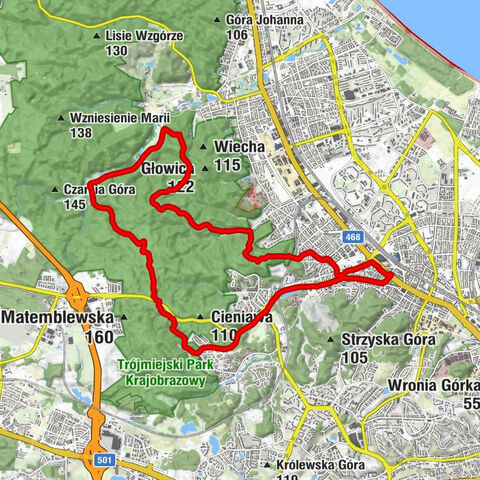 Gdańsk - Góra Kamienna (Kamieniołomy) - Dąbie - Kościół pw. Matki Bożej Brzemiennej