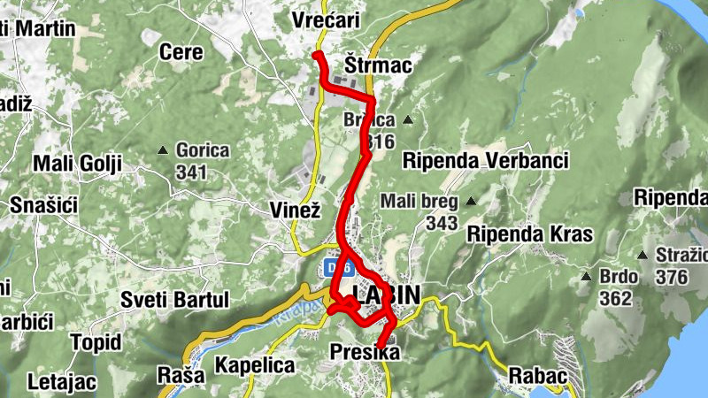 Presika - Labin - Dubrova - Štrmac