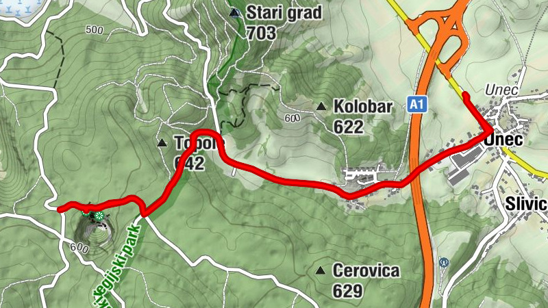 Cerknica - Slivice - Unec