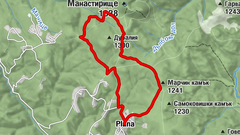 Махала Чаршийска - Св. Георги - Марчин камък - Плана