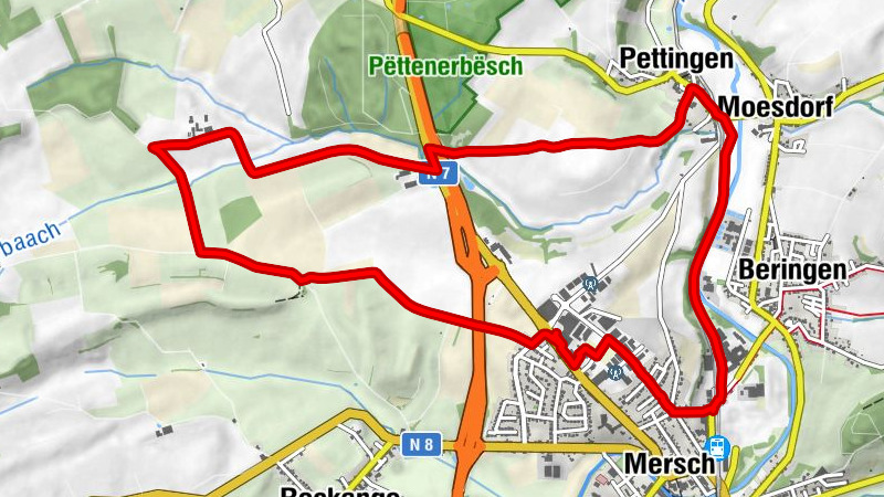 Mersch - Donatuskapell - Pettingen - Moesdorf
