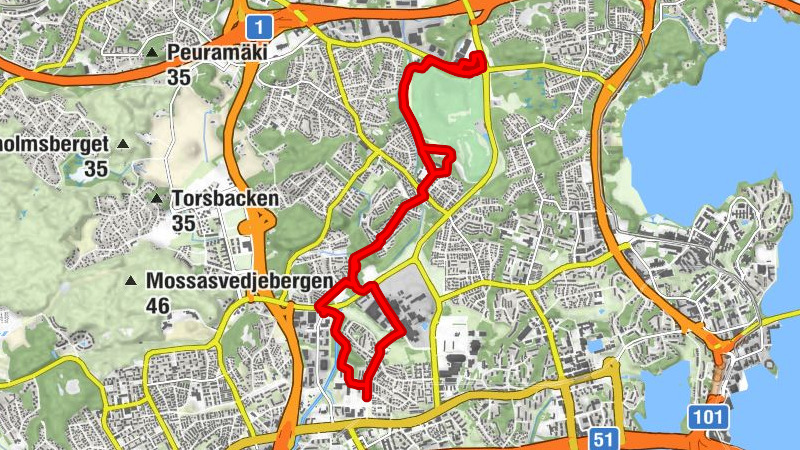 Olarinluoma - Seilimäki - Ravintola Vista - Tontunmäki