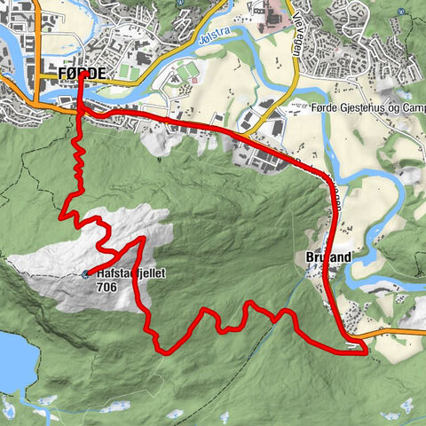 Førde - Hafstadfjellet - Bruland - Hafstad