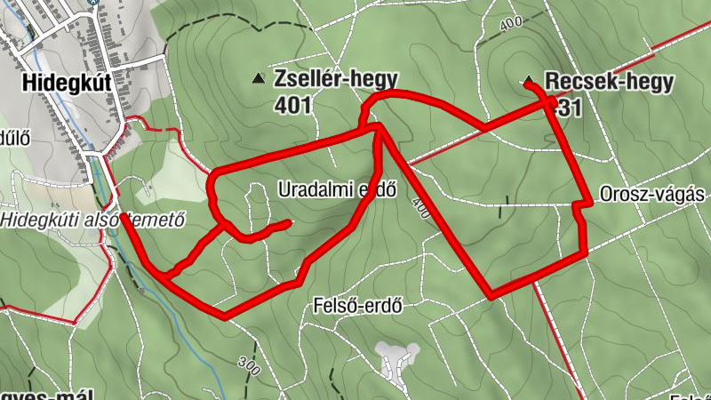 Hidegkút - Recsek-hegy - Noszlopy Gáspár kilátó