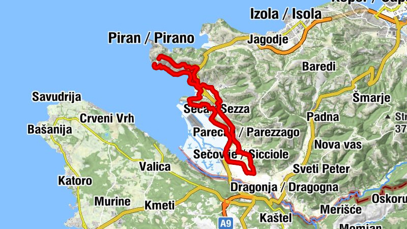 Piran / Pirano - Bernardin - Sečovlje - Bernardin