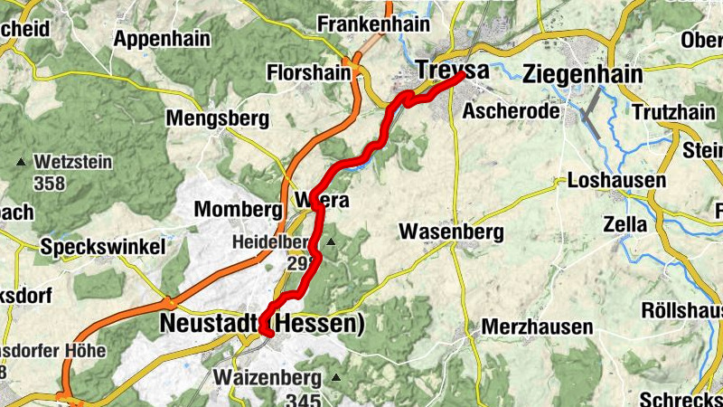 Bahnradweg Rotkäppchenland von Neustadt bis Treysa