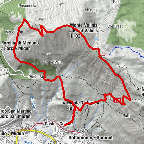 Monte Valinis loop from Sottomonte