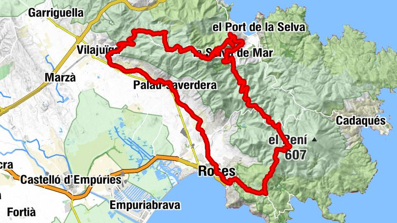 17 Roses Vilajuïga Santa-Helena Monestir-de-Sant-Pere de-Rodes La-Selva-de-Mar Mas-Estela Can-Berta Bombo Pla-d'en-Caussa Fràgam