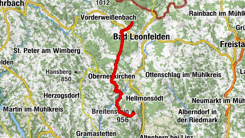 09 Salzsteigweg, 02. Etappe: Sternstein - Kirchschlag bei Linz