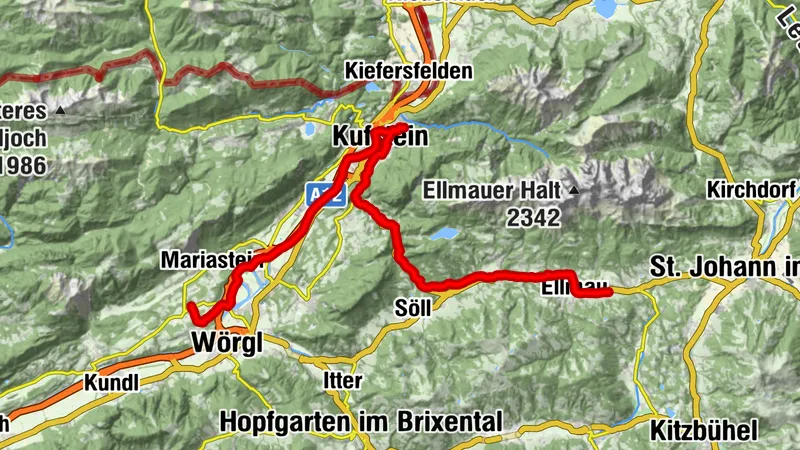1.Etappe: KAT-BIKE LIGHT GEMÜTLICH: Angerberg nach Ellmau