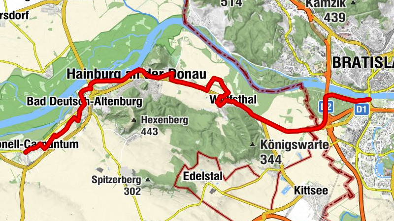 Danube Cycle Path stage 8 southern bank: Petronell - Bratislava
