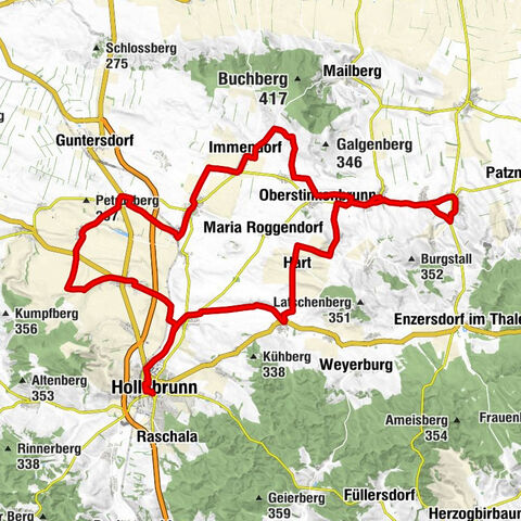 Radtourenmpfehlung - Weinerlebnistour um Hollabrunn