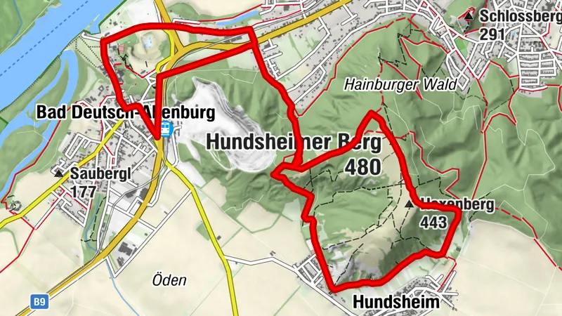 Circular hiking route Hundsheimer Berg - Start Bad Deutsch-Altenburg