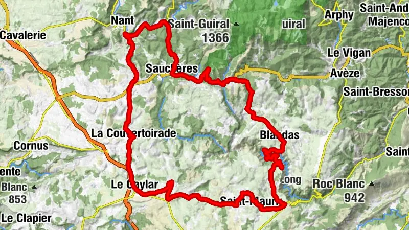 LE CIRQUE DE NAVACELLES CYCLO TOUR - DEPARTURE FROM LE CAYLAR