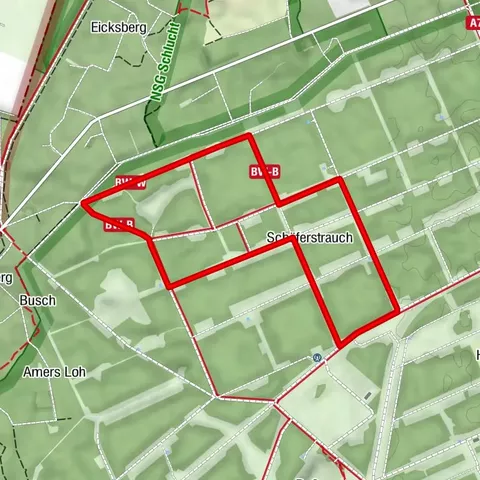 Blauer Rundwanderweg im ehemaligen Munitionsdepot Brachter Wald