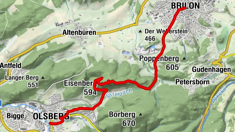 Gewerkenweg Brilon - Olsberg Hauptweg