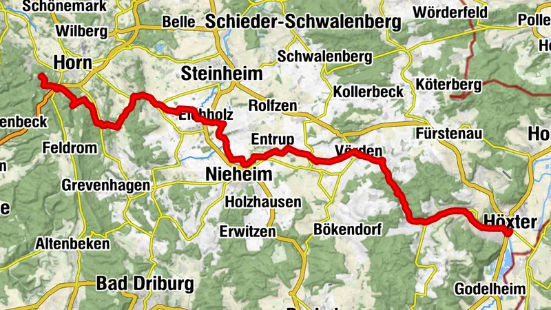 Europa-Fernradweg R1 - Teuto-Etappe 03: Horn bis Höxter