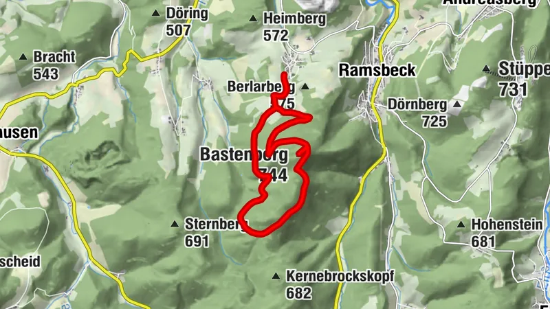 Berlarer Rundweg BL1 zum Gipfelkreuz Bastenberg