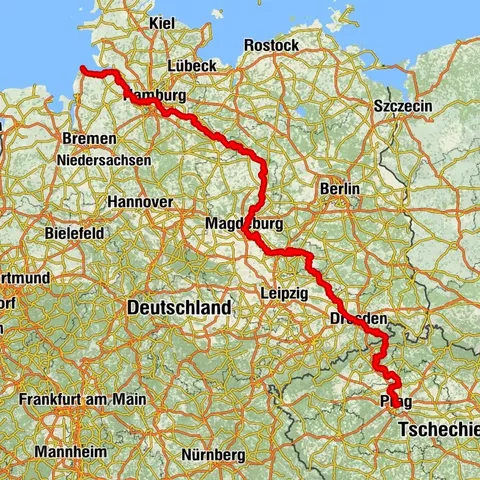 Elberadweg von der Mündung bis Prag