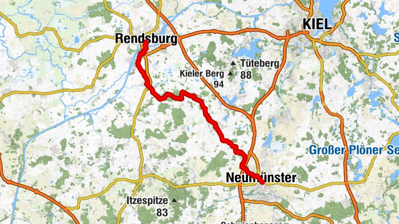 Ochsenweg-Etappe: Von Neumünster nach Rendsburg