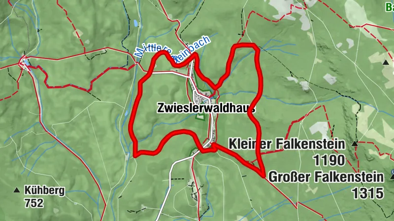 Rundweg Siebenschläfer - Leichte Wanderung zum Urwaldgebiet Mittelsteighütte bei Zwieslerwaldhaus