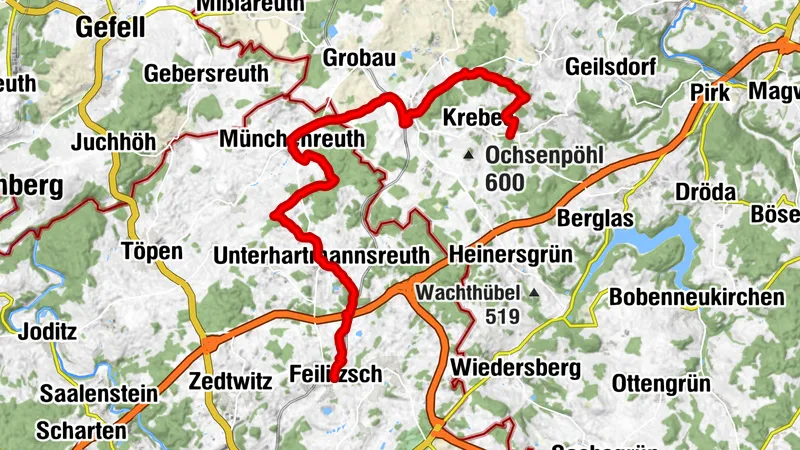 Jubiläumsweg Burgstein-Feilitzsch