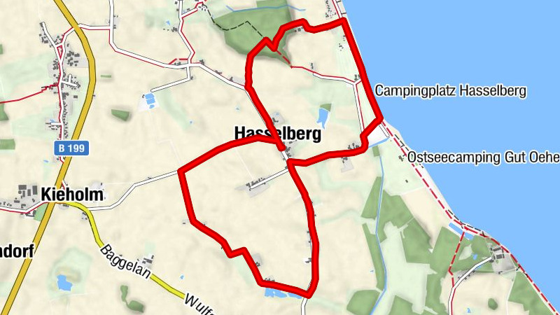 Runde zum Hasselberg Strand – Hasselberg Wanderwege