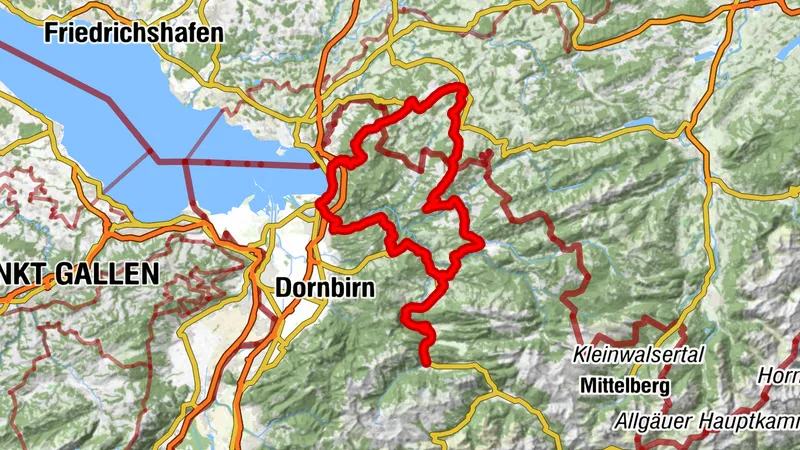 Mellau l Rennrad Mellau - Buch - Bregenz - Eichenberg - Scheidegg - Sulzberg