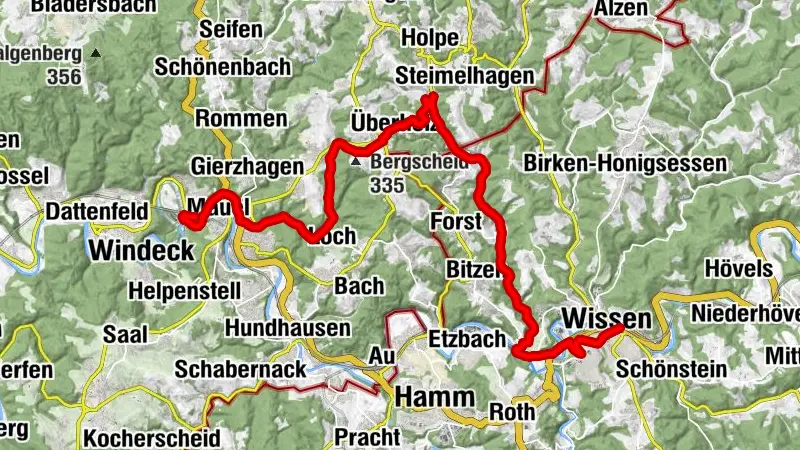 Radtour Sieg | Tälersprung | Wissen-Windeck