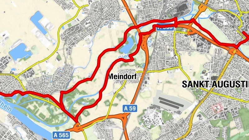 Radweg Sieg | Rundweg | Siegburg-Bergheim-Siegburg