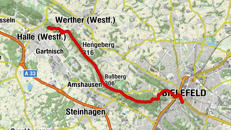 Hermannshöhen - Etappe 06 von Halle (Westf.) bis Bielefeld